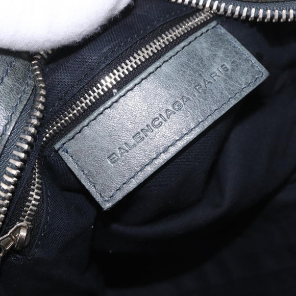 BALENCIAGA The Giant City Bag Leather 2way Gray Silver 173084 Auth 188218SAM