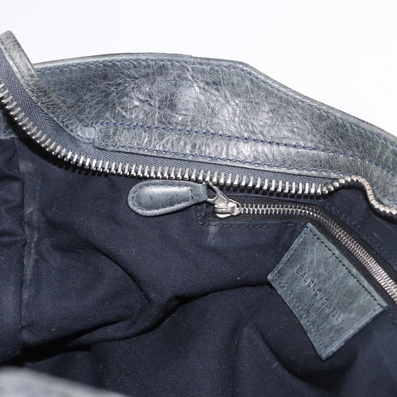 BALENCIAGA The Giant City Bag Leather 2way Gray Silver 173084 Auth 188218SAM