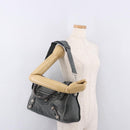 BALENCIAGA The Giant City Bag Leather 2way Gray Silver 173084 Auth 188218SAM-26