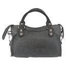 BALENCIAGA The Giant City Bag Leather 2way Gray Silver 173084 Auth 188218SAM-2