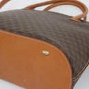 CELINE Macadam Canvas Hand Bag PVC Leather 2way Brown Gold Auth 188224SAV-16