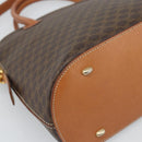 CELINE Macadam Canvas Hand Bag PVC Leather 2way Brown Gold Auth 188224SAV-17