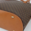 CELINE Macadam Canvas Hand Bag PVC Leather 2way Brown Gold Auth 188224SAV-18
