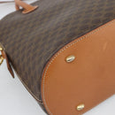 CELINE Macadam Canvas Hand Bag PVC Leather 2way Brown Gold Auth 188224SAV-19