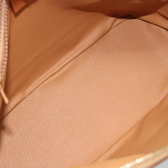 CELINE Macadam Canvas Hand Bag PVC Leather 2way Brown Gold Auth 188224SAV