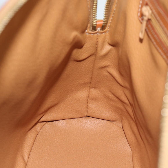 CELINE Macadam Canvas Hand Bag PVC Leather 2way Brown Gold Auth 188224SAV
