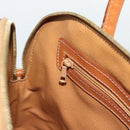 CELINE Macadam Canvas Hand Bag PVC Leather 2way Brown Gold Auth 188224SAV-23