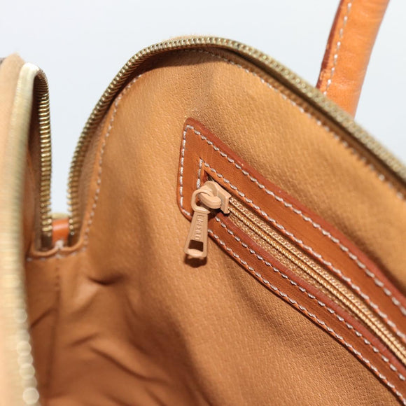 CELINE Macadam Canvas Hand Bag PVC Leather 2way Brown Gold Auth 188224SAV