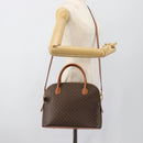 CELINE Macadam Canvas Hand Bag PVC Leather 2way Brown Gold Auth 188224SAV-25