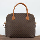 CELINE Macadam Canvas Hand Bag PVC Leather 2way Brown Gold Auth 188224SAV-12