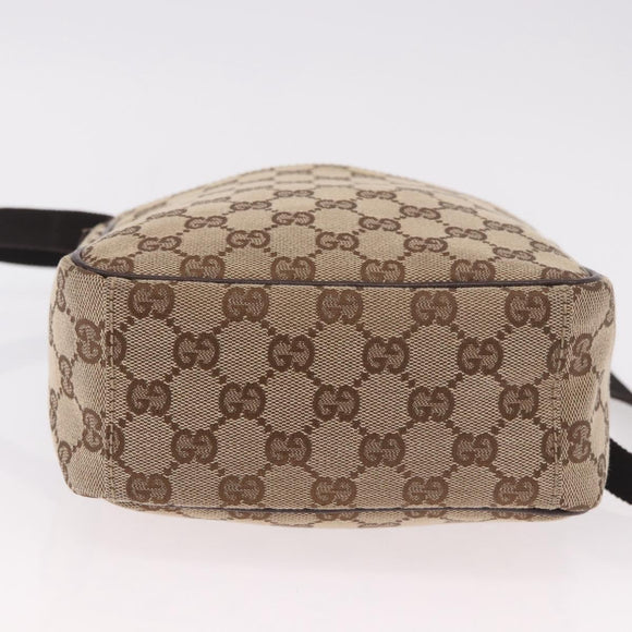 GUCCI GG Canvas Shoulder Bag Beige Silver 122759 Auth 188226A