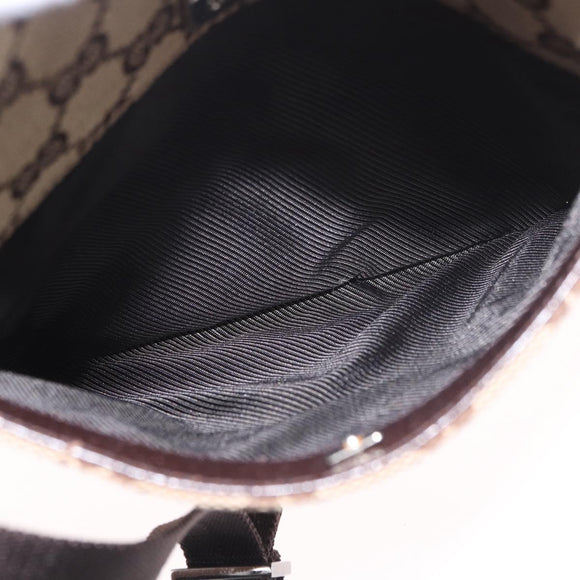 GUCCI GG Canvas Shoulder Bag Beige Silver 122759 Auth 188226A