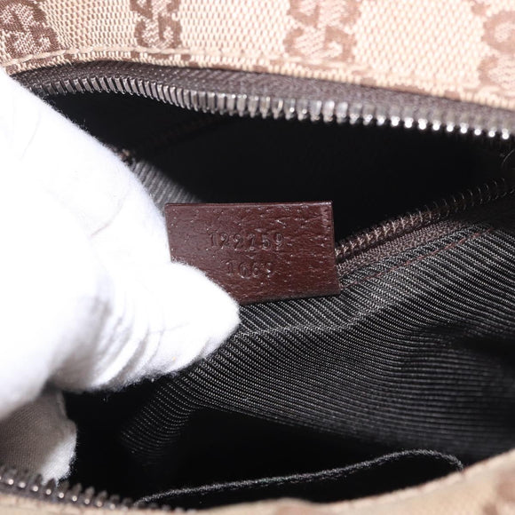 GUCCI GG Canvas Shoulder Bag Beige Silver 122759 Auth 188226A