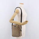GUCCI GG Canvas Shoulder Bag Beige Silver 122759 Auth 188226A-25