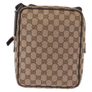 GUCCI GG Canvas Shoulder Bag Beige Silver 122759 Auth 188226A-4