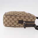 GUCCI GG Canvas Shoulder Bag Beige Silver 122759 Auth 188226A-5