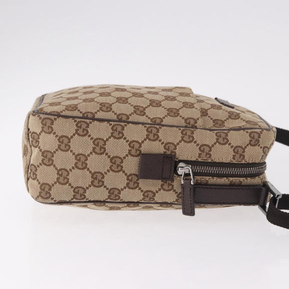 GUCCI GG Canvas Shoulder Bag Beige Silver 122759 Auth 188226A
