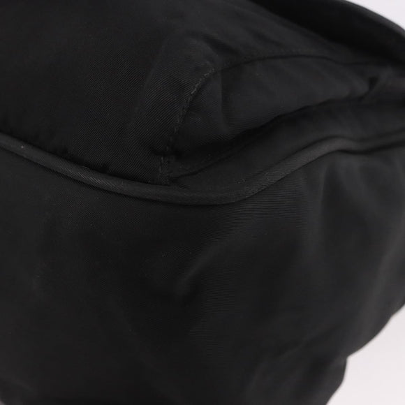 PRADA Shoulder Bag Nylon Black Silver Auth 188230