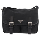 PRADA Shoulder Bag Nylon Black Silver Auth 188230-2