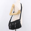 PRADA Shoulder Bag Nylon Black Silver Auth 188230-29