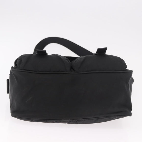 PRADA Shoulder Bag Nylon Black Silver Auth 188230