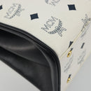 MCM Vicetos Logogram Hand Bag PVC Leather White Gold Auth 188231-17
