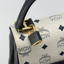 MCM Vicetos Logogram Hand Bag PVC Leather White Gold Auth 188231-9