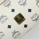 MCM Vicetos Logogram Hand Bag PVC Leather White Gold Auth 188231-12