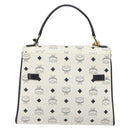 MCM Vicetos Logogram Hand Bag PVC Leather White Gold Auth 188231-2