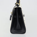 MCM Vicetos Logogram Hand Bag PVC Leather White Gold Auth 188231-3