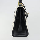MCM Vicetos Logogram Hand Bag PVC Leather White Gold Auth 188231-4