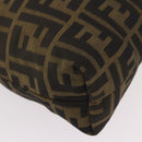 FENDI Zucca Canvas Tote Bag Black Brown Auth 188232-10
