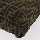 FENDI Zucca Canvas Tote Bag Black Brown Auth 188232-15