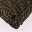 FENDI Zucca Canvas Tote Bag Black Brown Auth 188232-16