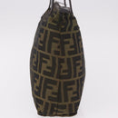 FENDI Zucca Canvas Tote Bag Black Brown Auth 188232-3