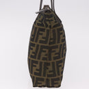 FENDI Zucca Canvas Tote Bag Black Brown Auth 188232-4