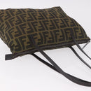 FENDI Zucca Canvas Tote Bag Black Brown Auth 188232-6