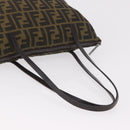 FENDI Zucca Canvas Tote Bag Black Brown Auth 188232-7