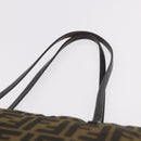 FENDI Zucca Canvas Tote Bag Black Brown Auth 188232-8