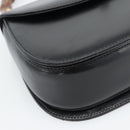 GUCCI Bamboo Hand Bag Leather 2way Black Gold 000 2046 0188 Auth 188235V-11