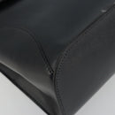 Christian Dior Hand Bag Leather Navy Gold Auth 188236A-16