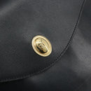 Christian Dior Hand Bag Leather Navy Gold Auth 188236A-18