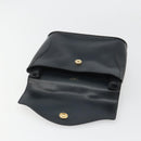 Christian Dior Hand Bag Leather Navy Gold Auth 188236A-19