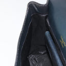 Christian Dior Hand Bag Leather Navy Gold Auth 188236A-21