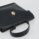 Christian Dior Hand Bag Leather Navy Gold Auth 188236A-6
