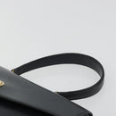 Christian Dior Hand Bag Leather Navy Gold Auth 188236A-14