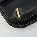 CELINE Chain Shoulder Bag Leather Black Gold Auth 188237-14
