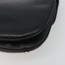 CELINE Chain Shoulder Bag Leather Black Gold Auth 188237-15