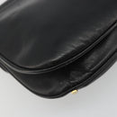 CELINE Chain Shoulder Bag Leather Black Gold Auth 188237-16