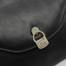 CELINE Chain Shoulder Bag Leather Black Gold Auth 188237-17